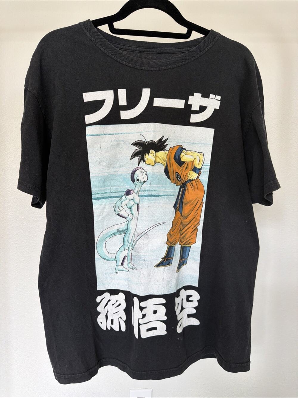 Dragon Ball Z Goku Frieza T Shirt Mens Large Black Anime Manga Graphic Tee